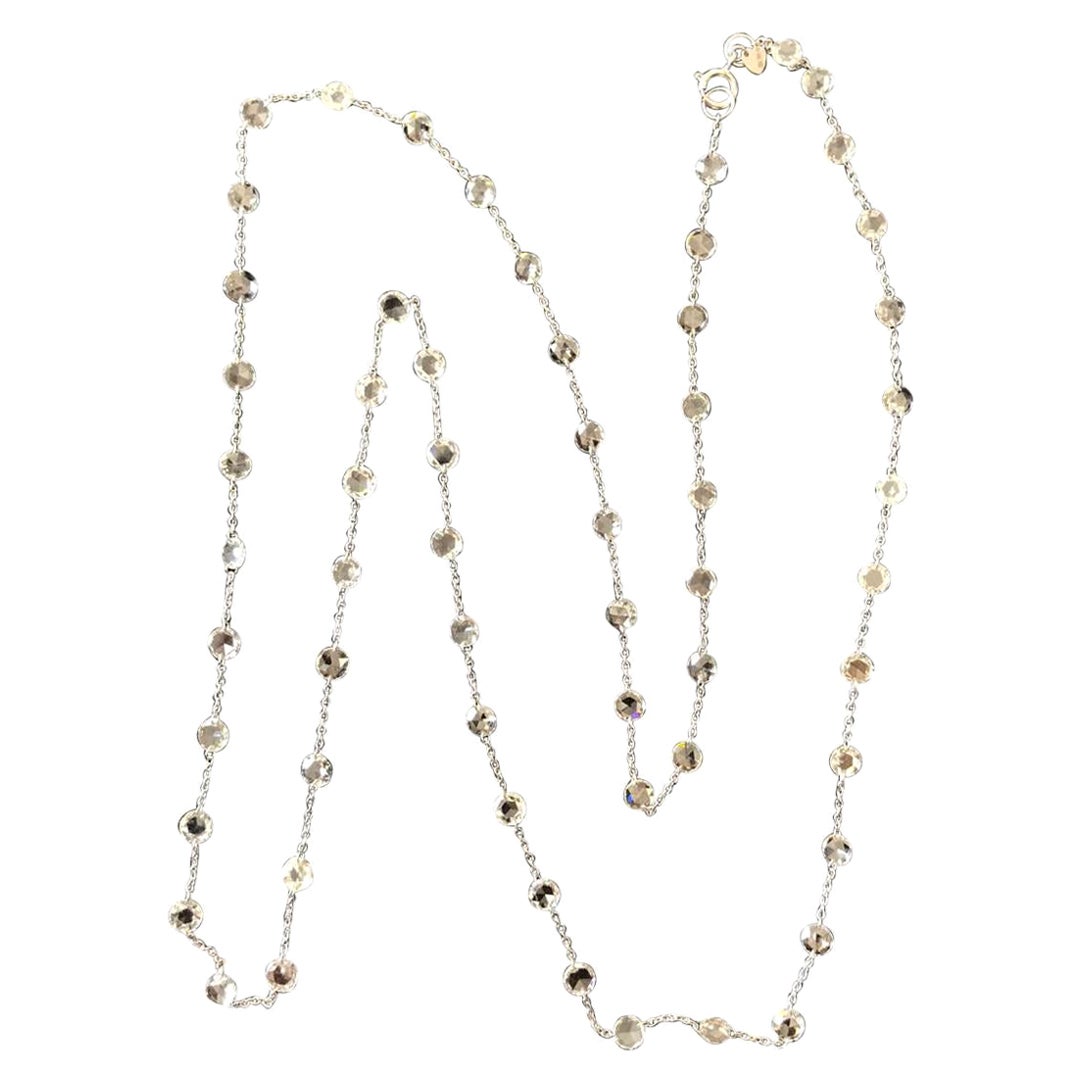 PANIM Collier en or blanc 18 carats avec diamants de 6,14 carats de taille rose
