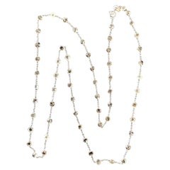 PANIM Collier en or blanc 18 carats avec diamants de 6,14 carats de taille rose