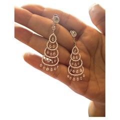 PANIM 6.24 Carat Christmas Tree 18K White Gold Diamond Earrings