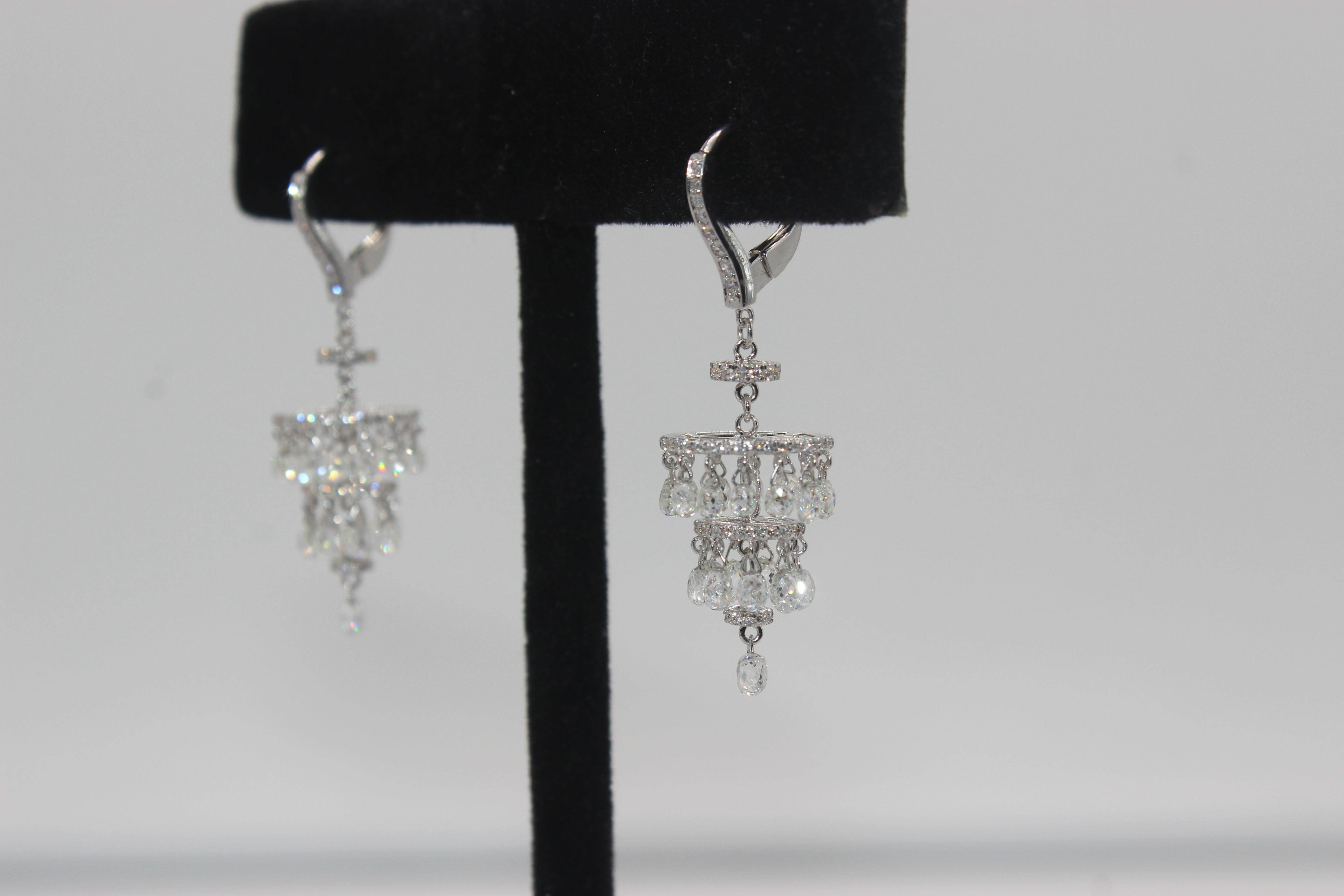 diamond briolette earrings