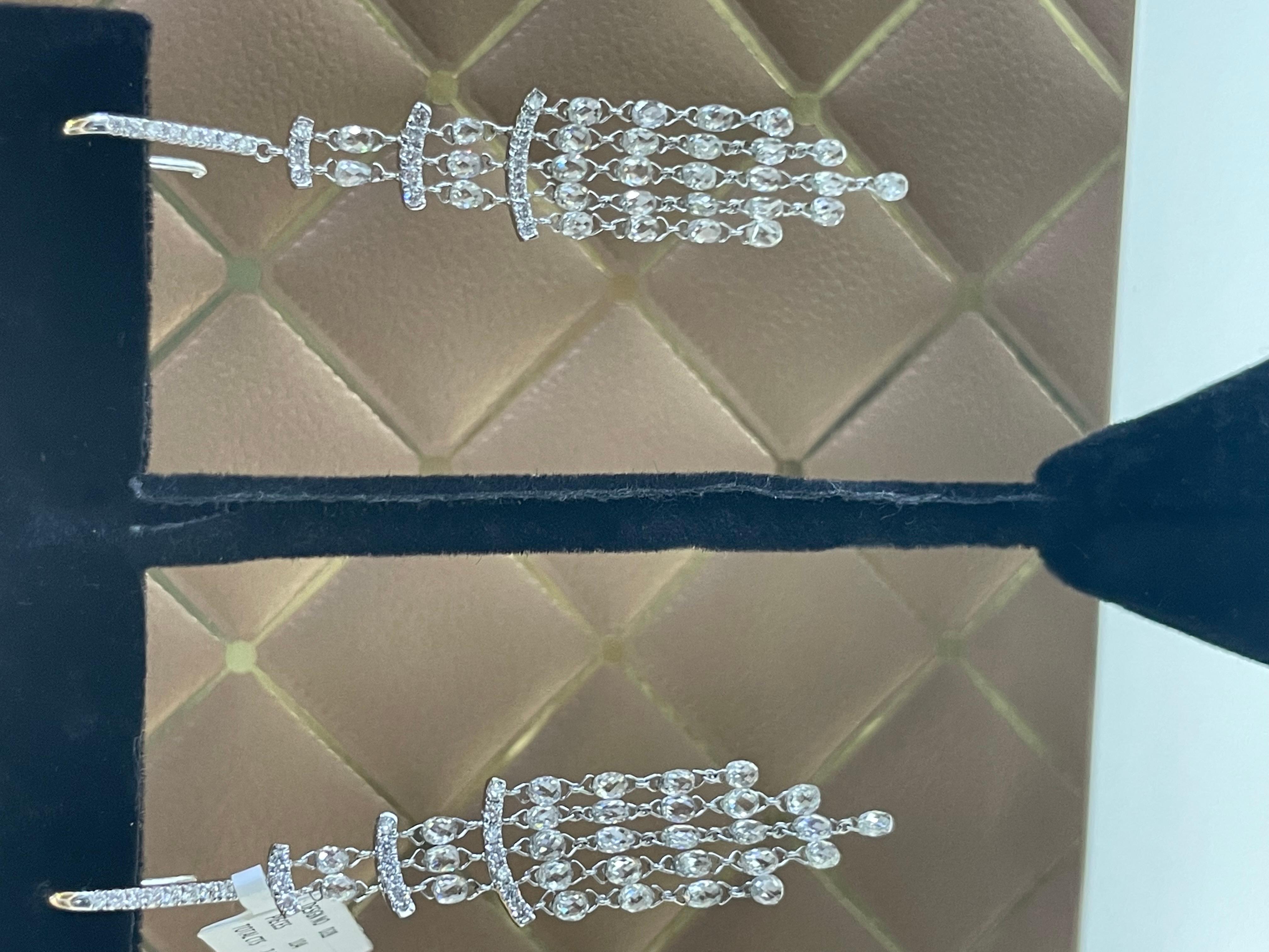 PANIM Orecchini pendenti in oro bianco 18 carati con diamante briolette da 7,08 carati in vendita 2