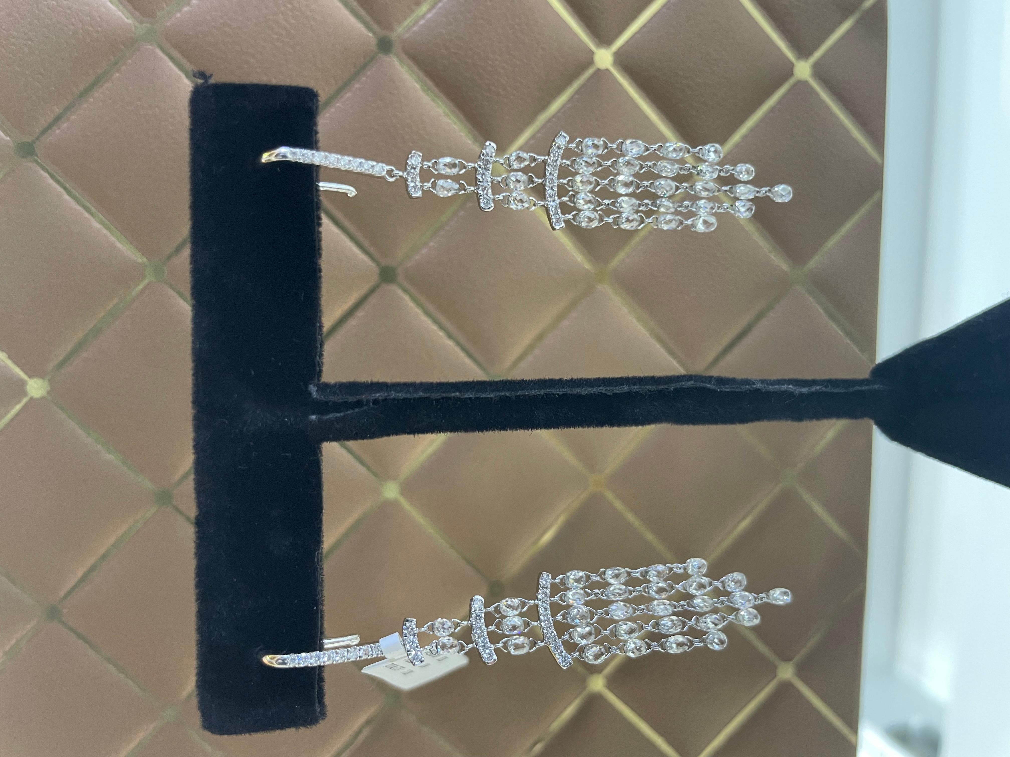 PANIM Orecchini pendenti in oro bianco 18 carati con diamante briolette da 7,08 carati in vendita 3