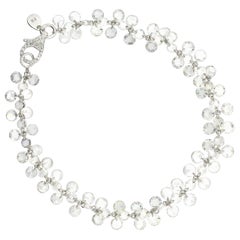Panim 8 Carat Rose Cut Diamond Dangling Bracelet en or blanc 18 Karat