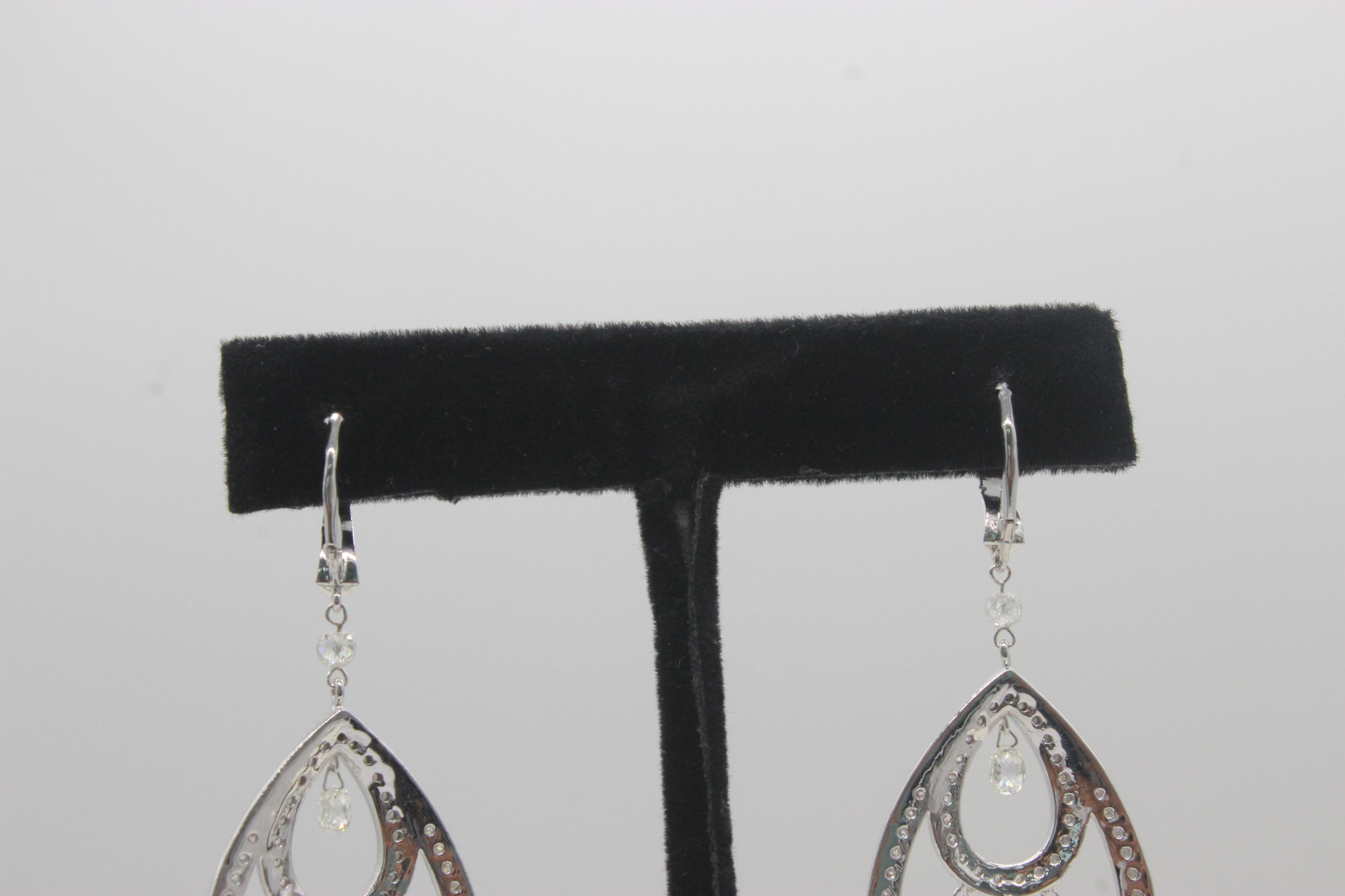 PANIM 8,32 Karat Diamant-Bronzolette-Ohrringe aus 18 Karat Weißgold (Moderne) im Angebot