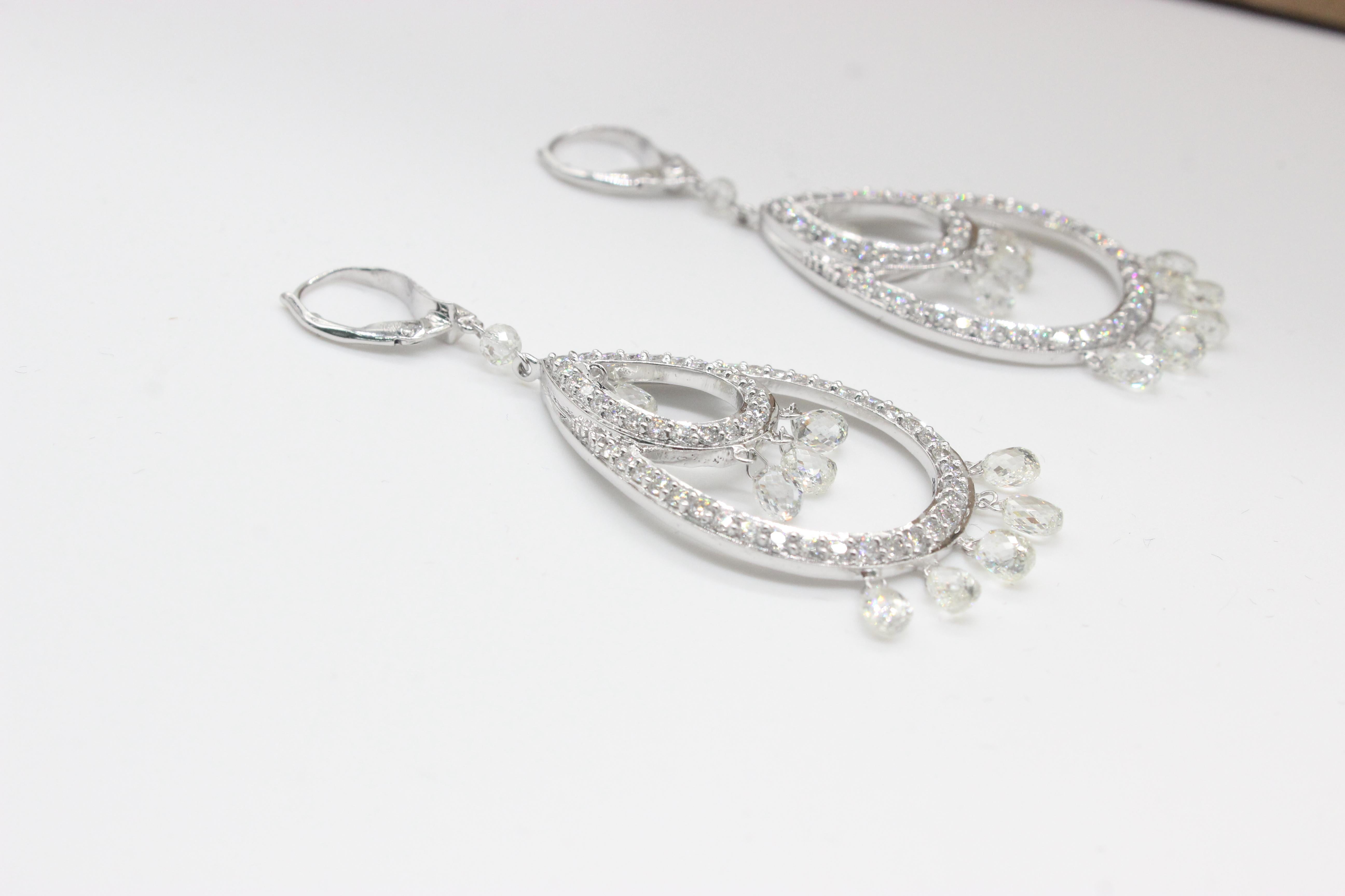 diamond briolette earrings