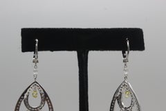 PANIM 9.49 Carat Fancy Color Diamond Briolette 18k White Gold Earrings