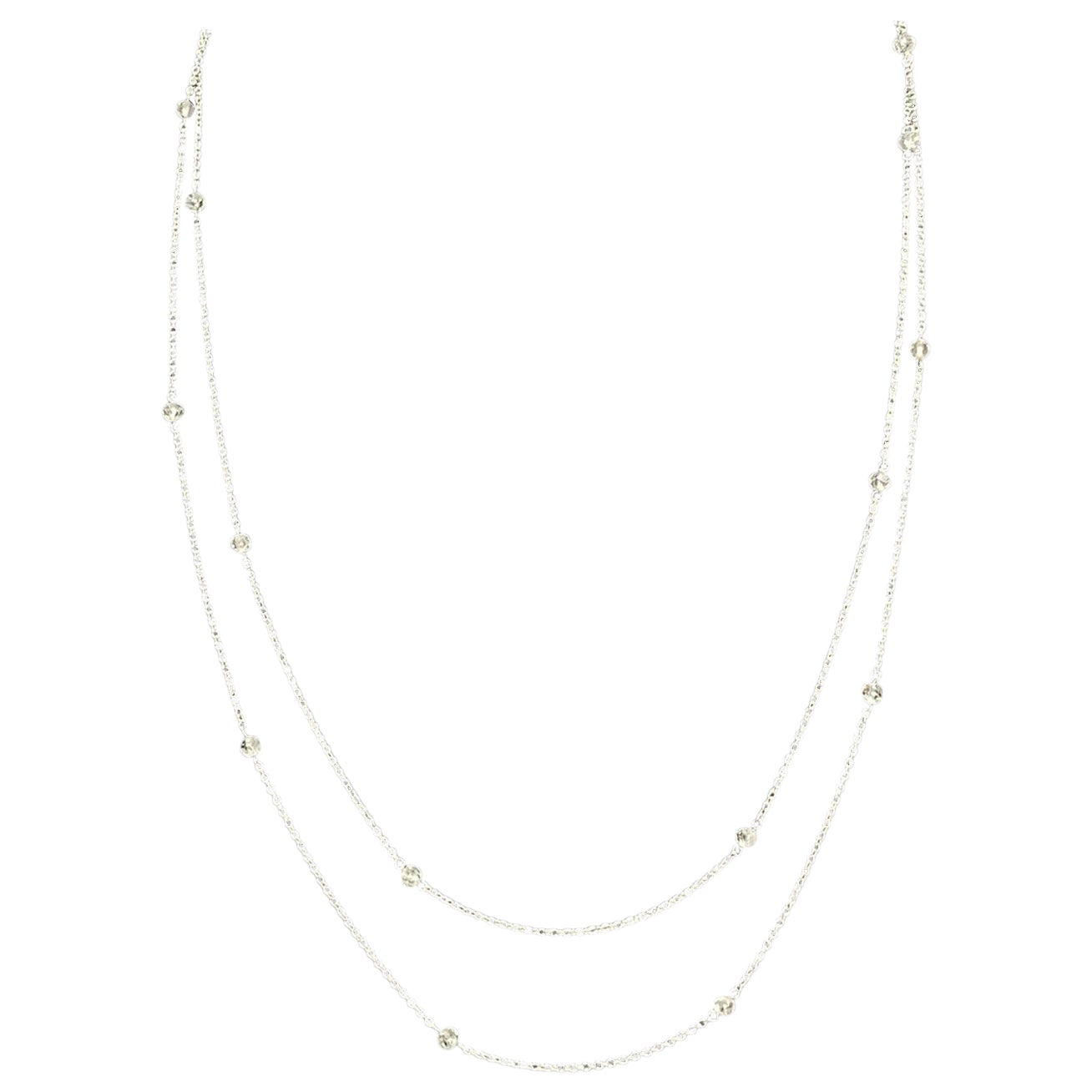 Collar PANIM Beads Diamante 2 Capas en Oro Blanco de 18 Kilates