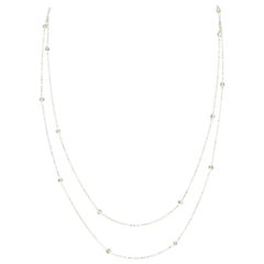 PANIM Collier à 2 couches de perles en or blanc 18 carats et diamants