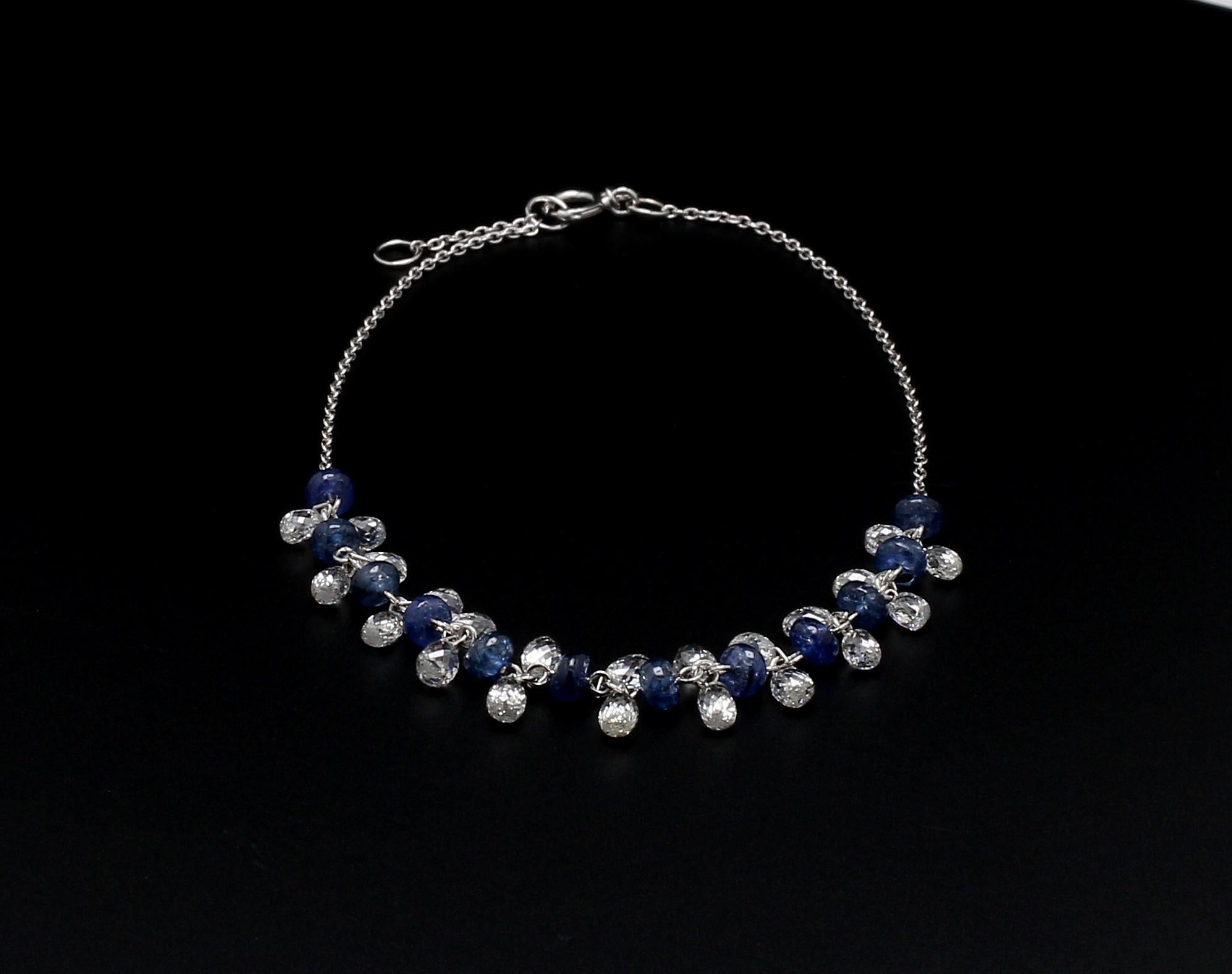 PANIM Briolette Diamond And Sapphire 18K White Gold Dangling Bracelet

Our dangling briolette-cut diamond bracelet is extremely wearable. Its versatility and classic design make it a great accompaniment to various occasions. Beautifully made with