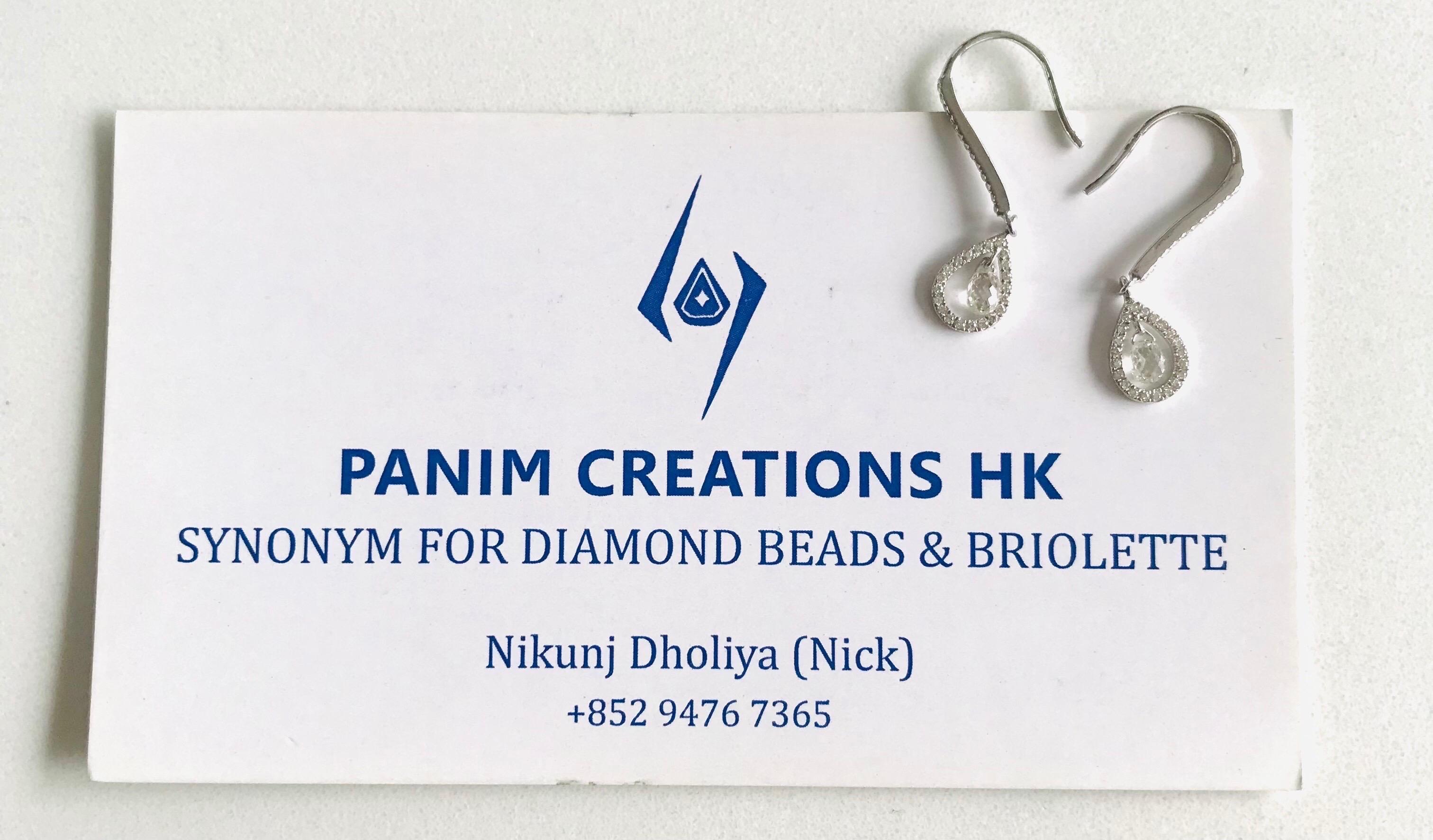 PANIM Briolettes Diamond 18 Karat White Gold Earrings For Sale 6