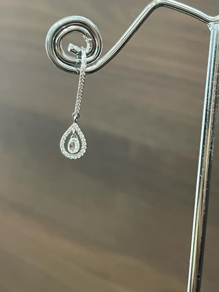 Briolette Cut PANIM Briolettes Diamond 18 Karat White Gold Earrings For Sale