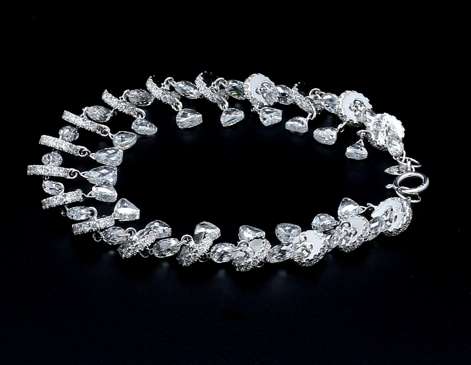 PANIM Briolette&Taviz Diamond Bracelet 18 Karat White Gold In New Condition For Sale In Tsim Sha Tsui, Hong Kong