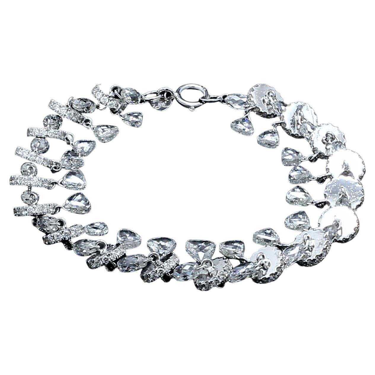 PANIM Briolette&Taviz Diamond Bracelet 18 Karat White Gold For Sale