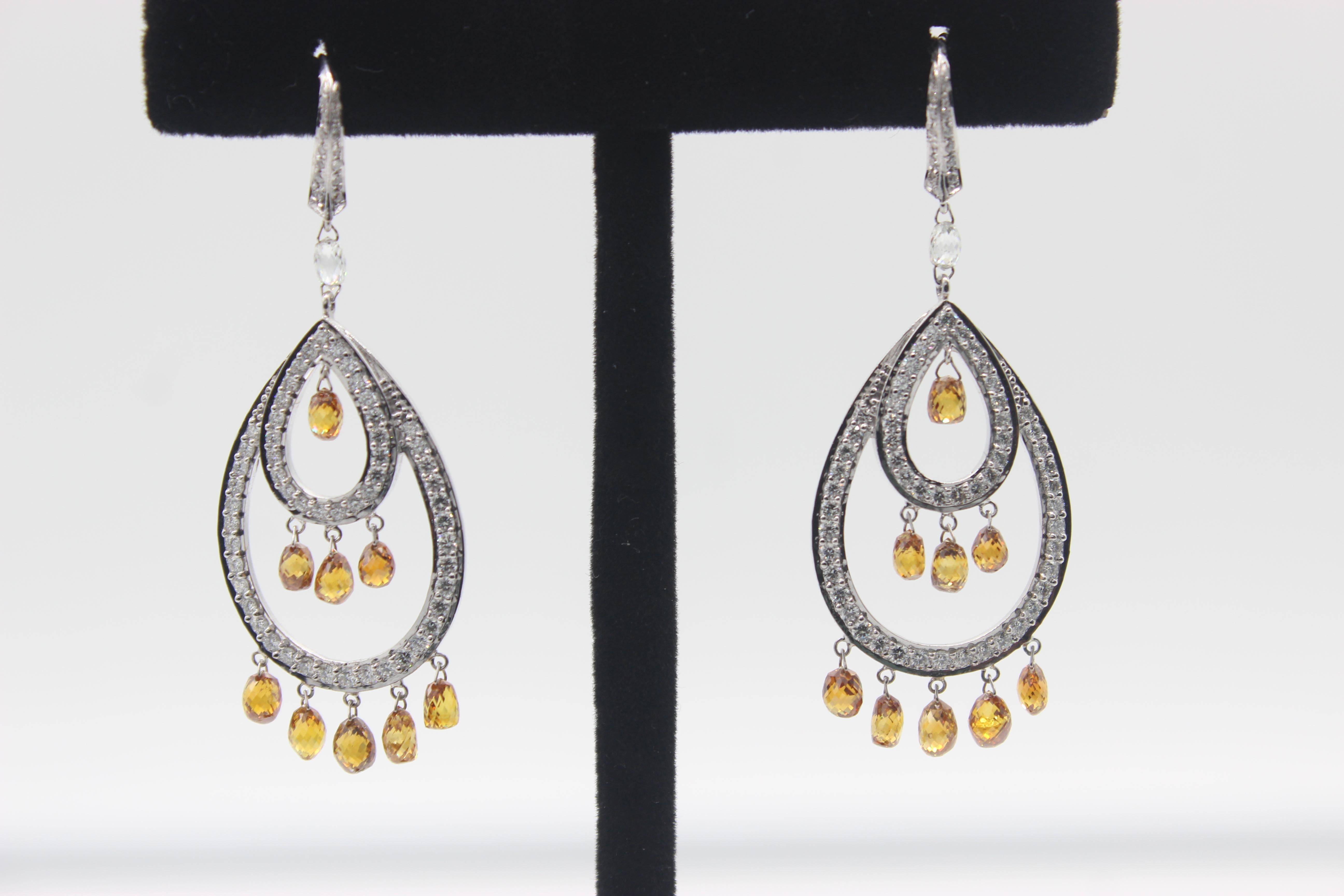 PANIM Champage Briolettes Diamond  Dangler Earrings 18 Karat White Gold



These stunning Champage briolette dangler diamond earrings are One of a kind and handmade.

They are crafted in 18kt white gold, this pair of dangler earrings features a