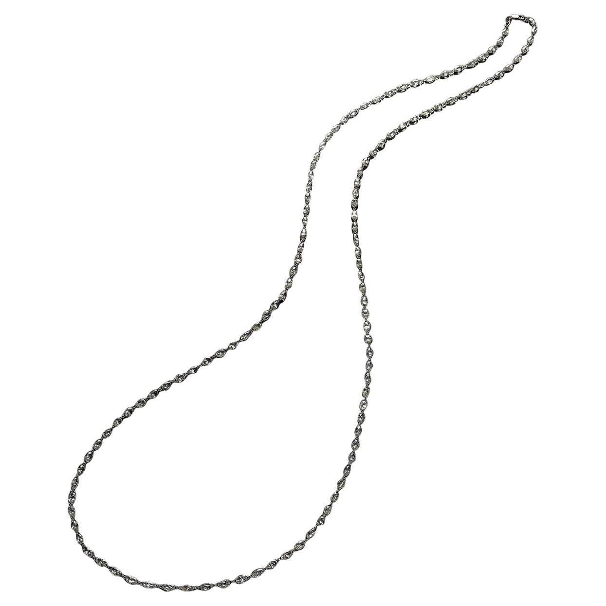 PANIM Halskette aus 18 Karat Weißgold mit klassischem Diamanten Briolette 14,64 Karat