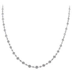PANIM Classic Diamond Rosecut 18k White Gold Choker Link Necklace
