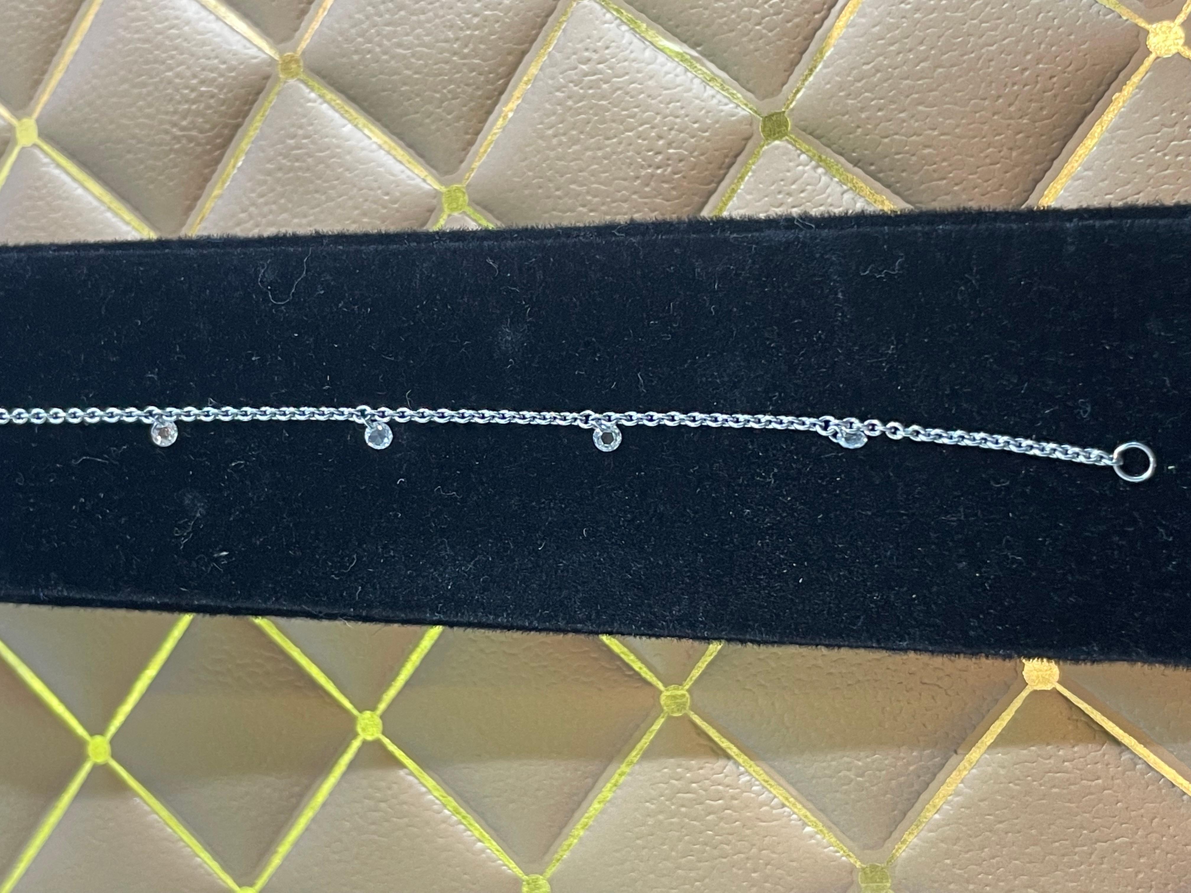 Modern PANIM Dangling Rosecut Diamond Bracelet 18 Karat White Gold For Sale