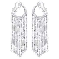 PANIM Diamond Baguette Waterfall Earrings set in 18K White Gold