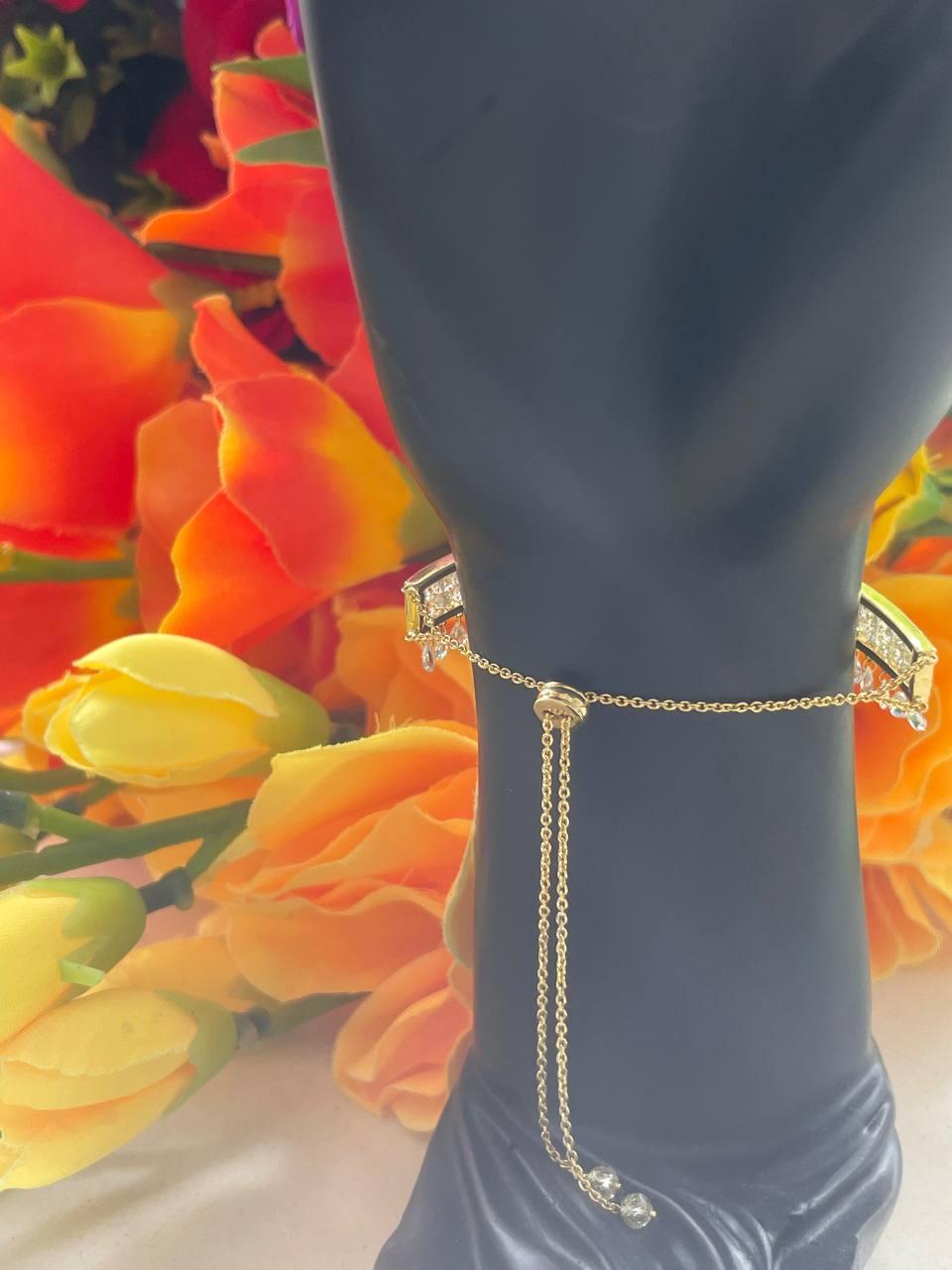 PANIM Diamond Beads & Rosecut Bracelet in 18 Karat Yellow Gold For Sale 5