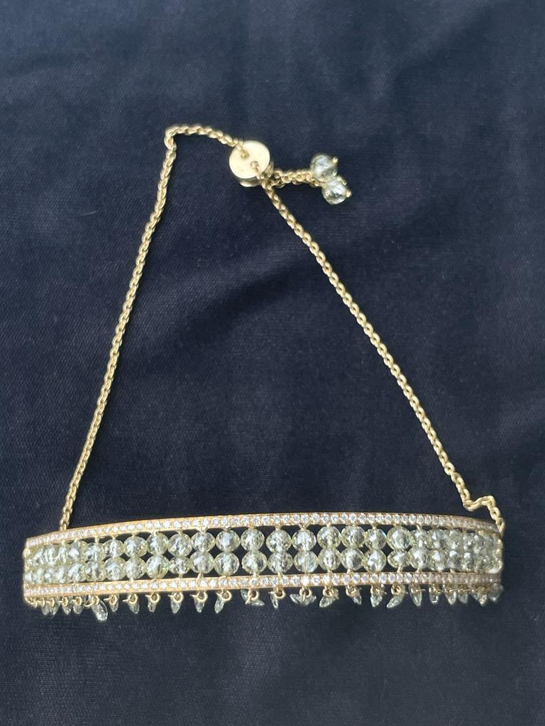Modern PANIM Diamond Beads & Rosecut Bracelet in 18 Karat Yellow Gold For Sale