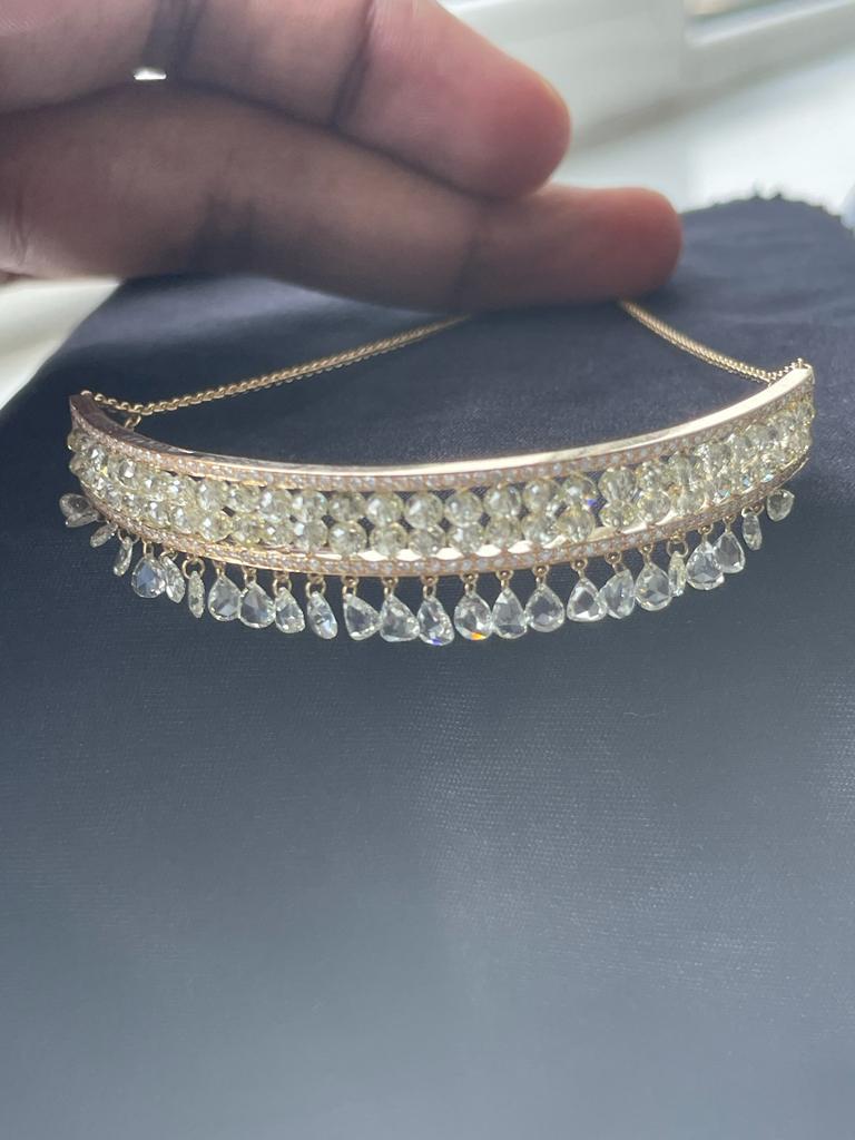 PANIM Diamond Beads & Rosecut Bracelet in 18 Karat Yellow Gold In New Condition For Sale In Tsim Sha Tsui, Hong Kong