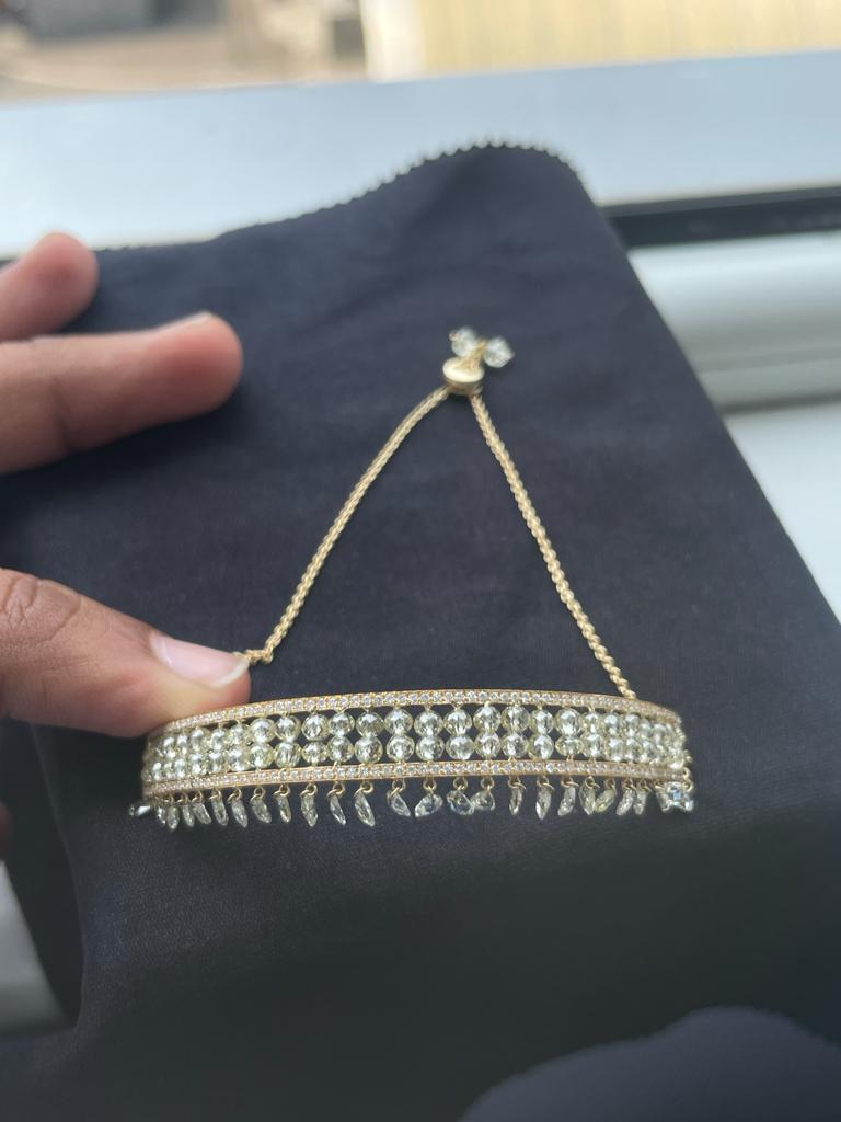 PANIM Diamond Beads & Rosecut Bracelet in 18 Karat Yellow Gold For Sale 1