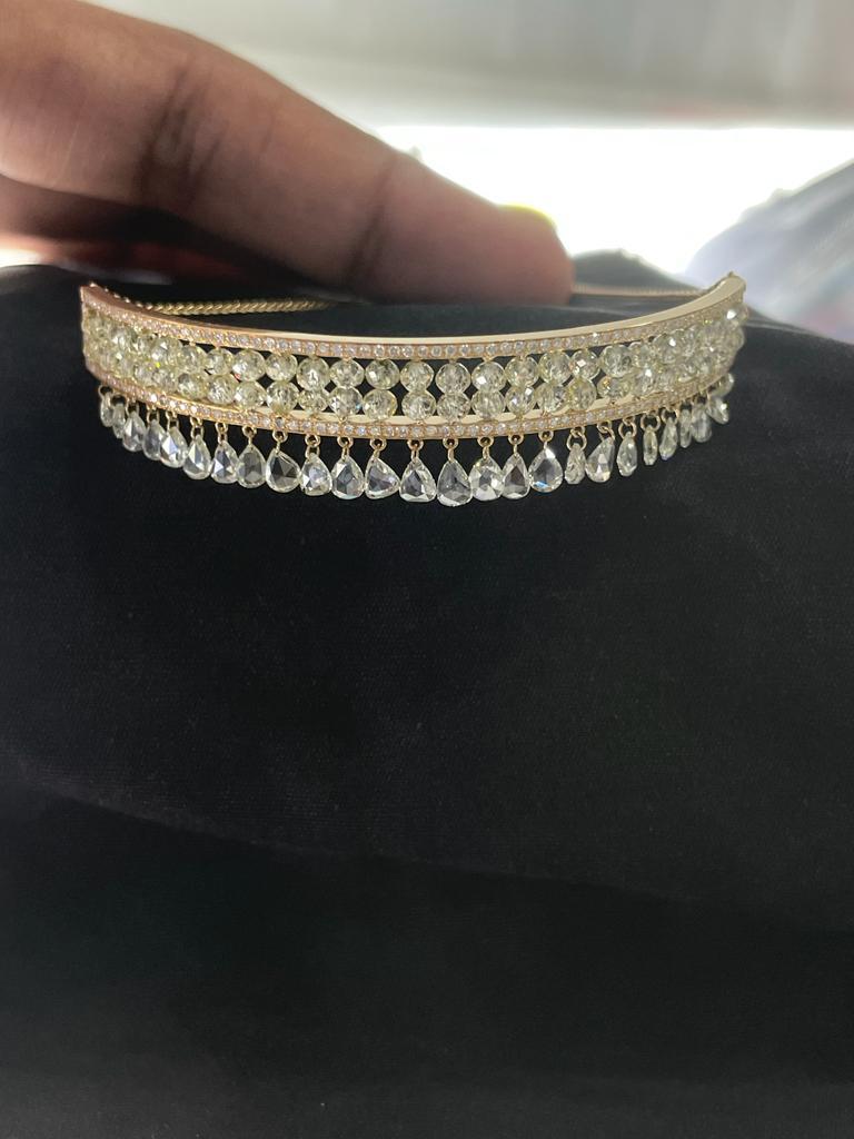 PANIM Diamond Beads & Rosecut Bracelet in 18 Karat Yellow Gold For Sale 3