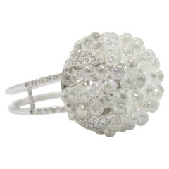 Bague cluster en or blanc 18K avec briolette de diamants PANIM