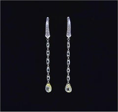 PANIM Orecchini a goccia mono in oro bianco 18 carati con diamante a brioletta