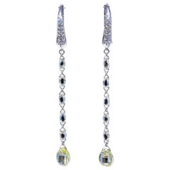 PANIM Orecchini a goccia mono in oro bianco 18 carati con diamante a brioletta
