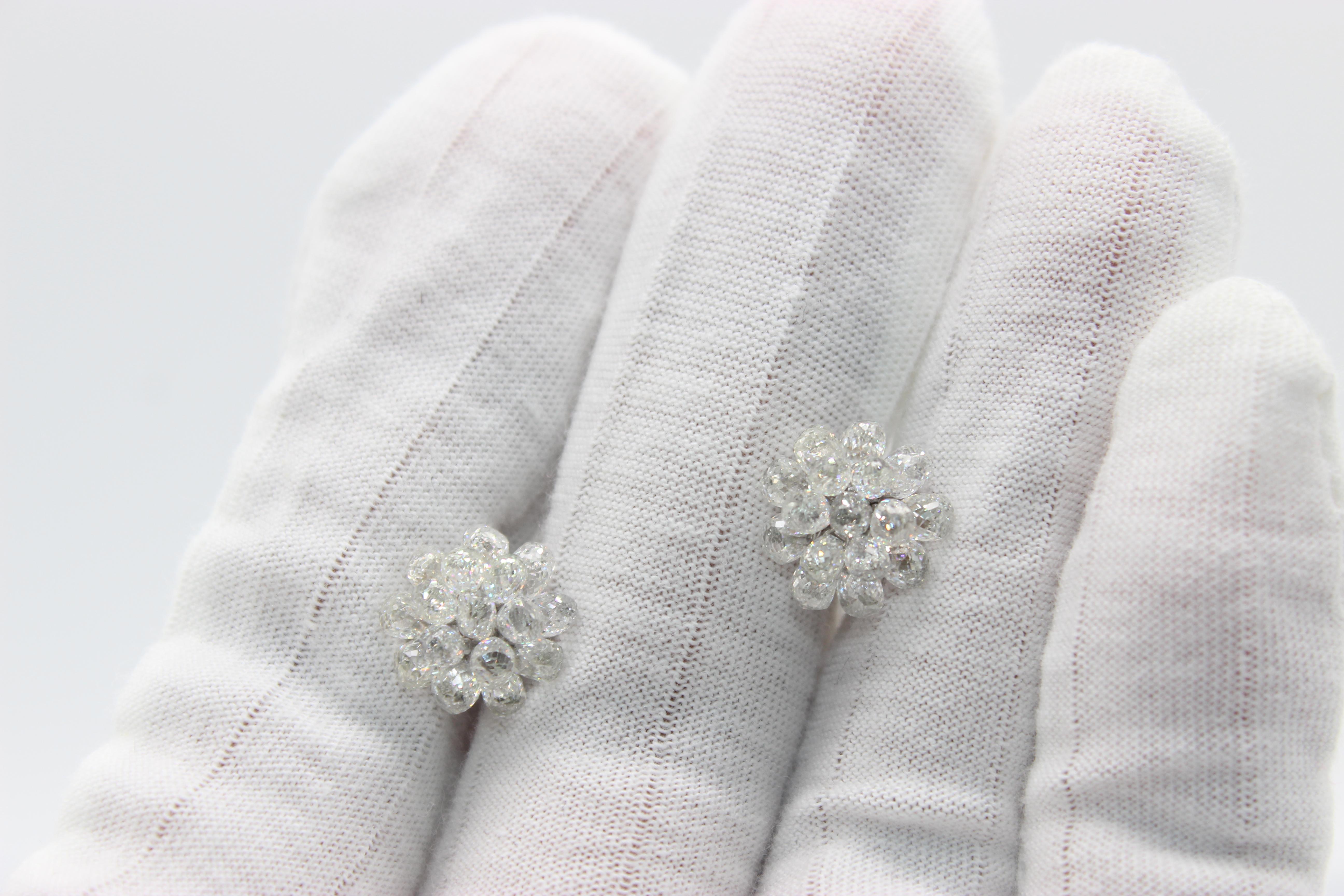 PANIM Orecchini con diamante a brioletta in oro bianco 18k in vendita 1