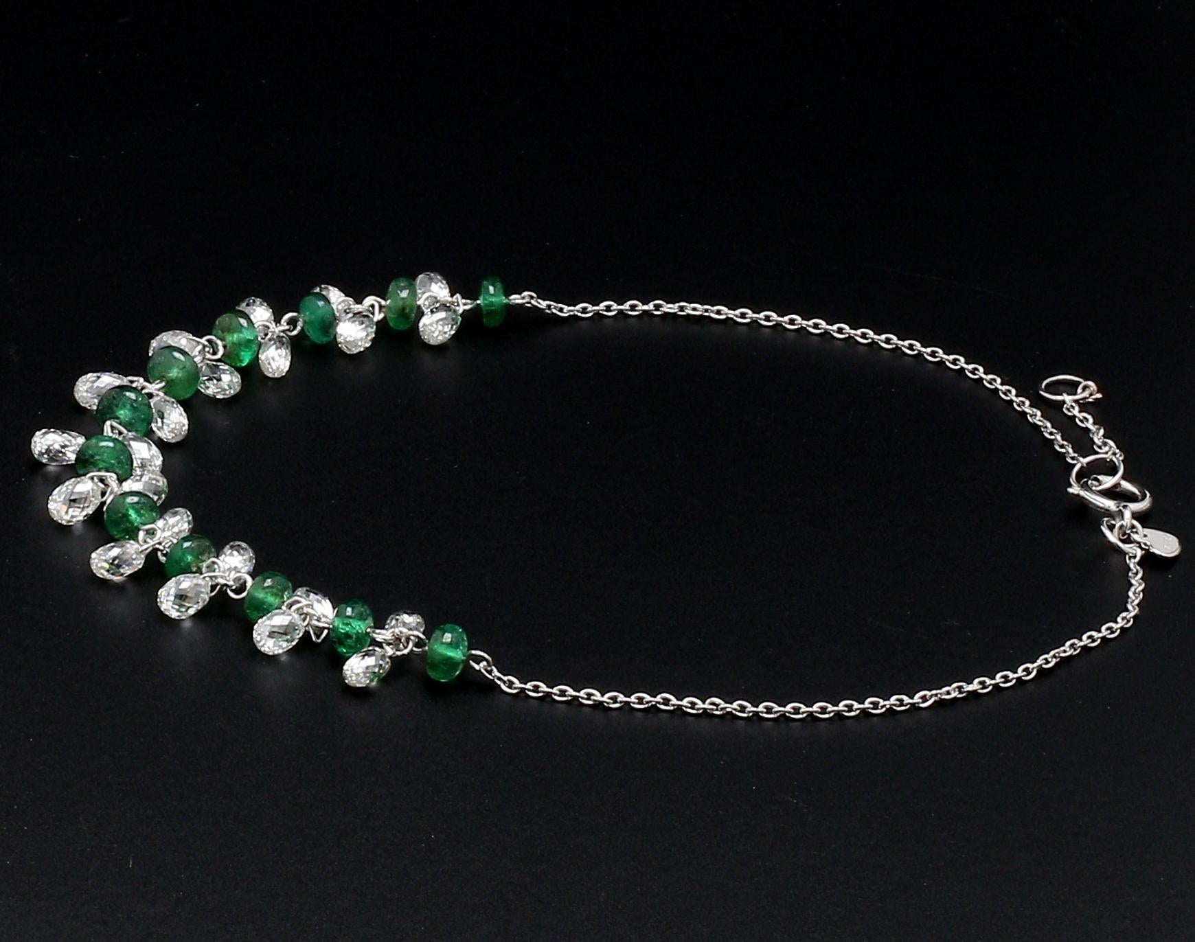 PANIM Diamond Briolette And Emerald 18K White Gold Dangling Bracelet

Our dangling briolette-cut diamond bracelet is extremely wearable. Its versatility and classic design make it a great accompaniment to various occasions. Beautifully made with