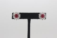 PANIM Diamond Briolette and Ruby 18k White Gold Stud Earrings
