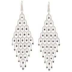 PANIM Diamond Briolette Chandelier 18K White Gold Chandelier Earrings