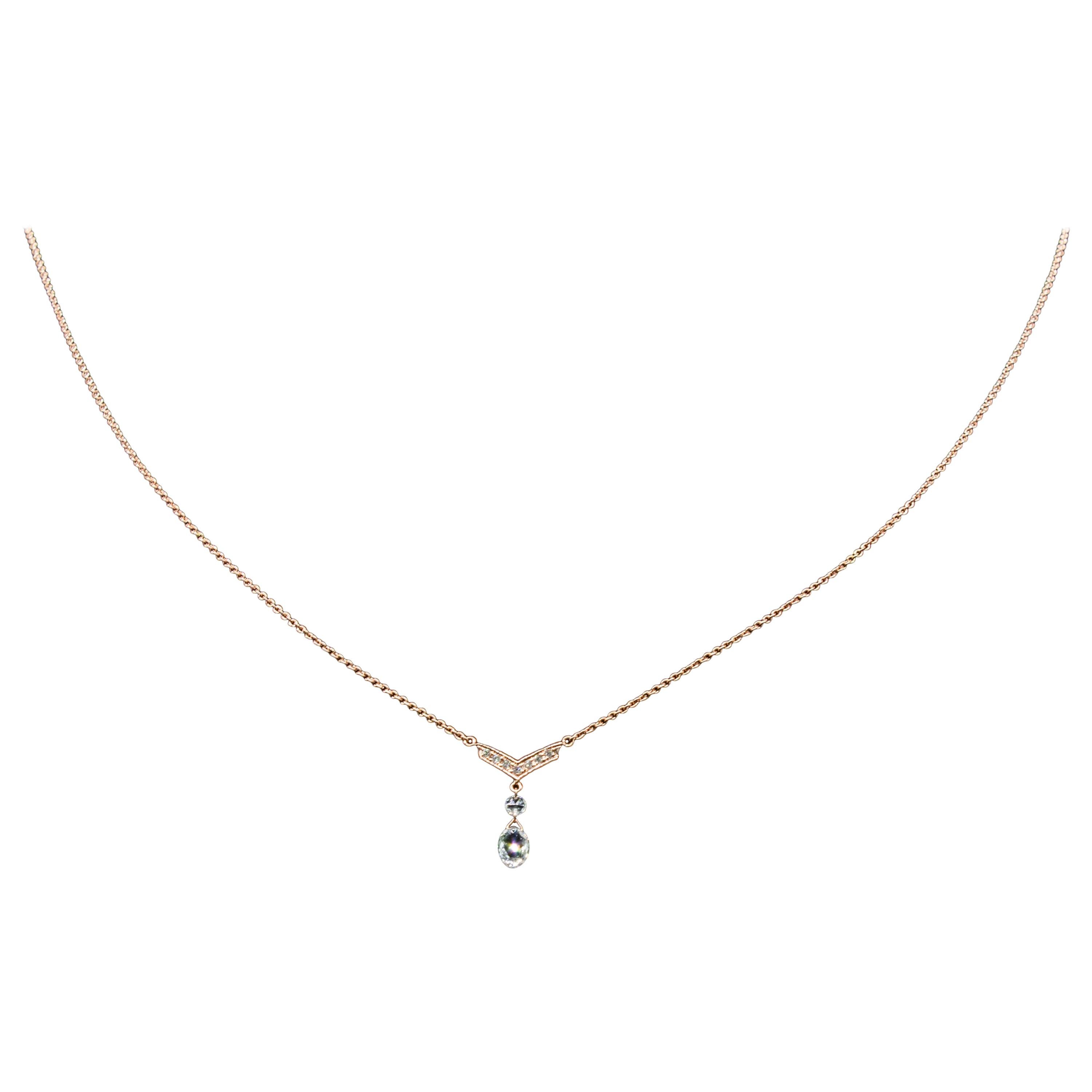 PANIM Diamond Briolette Drop 18K Rose Gold Pendent Necklace

This is a beautifully crafted 50pts Briolette Pendant Necklace which can be worn daily .

Details :

Total Diamond Carats : 0.57 cts
18K Gold : 1.808 gms

High quality and ethically
