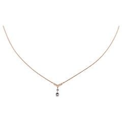 PANIM Collana con ciondolo in oro rosa 18 carati con diamante a briolette