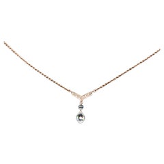 PANIM Diamond Briolette Drop 18K Rose Gold Pendent Necklace