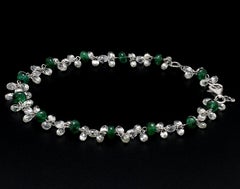 PANIM  Diamond Briolette & Emerald 18K White Gold Dangling Bracelet