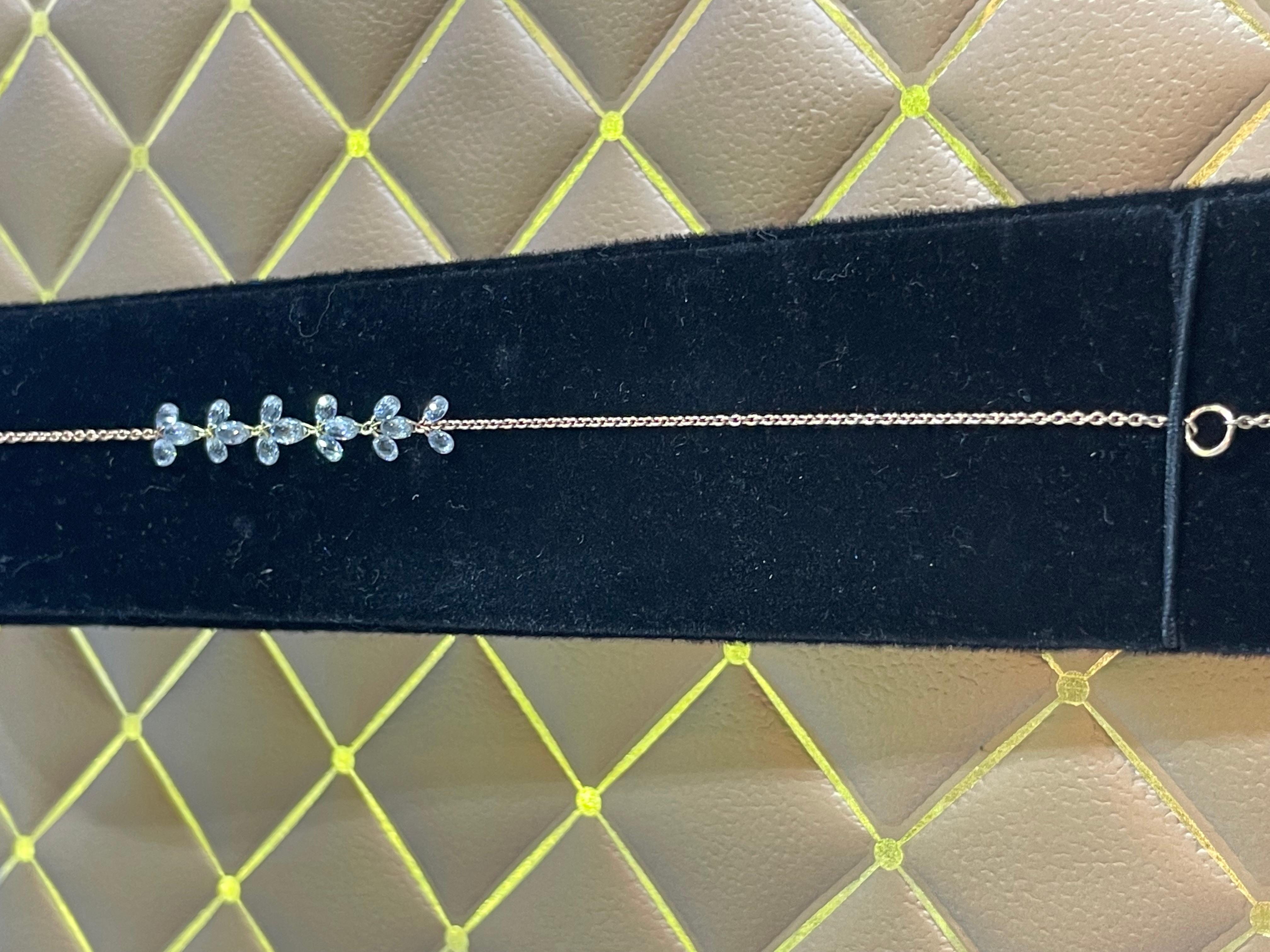 PANIM Diamant-Briolette-Armband aus 18K Roségold mit Blumenmuster Damen im Angebot