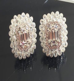 Pendientes de oro blanco de 18 quilates con diamantes briolette e ilusión PANIM