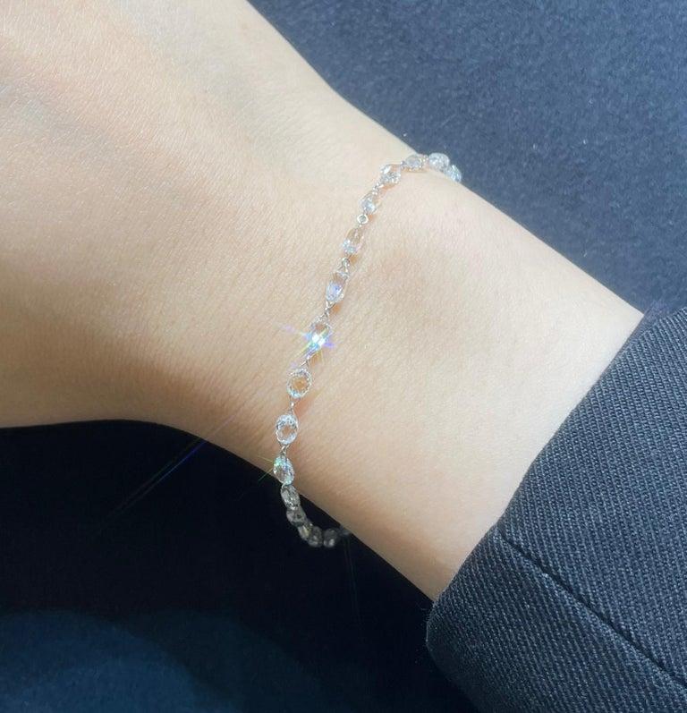 PANIM Diamond Briolette Link Chain 18 Karat Yellow Gold Bracelet For Sale 7