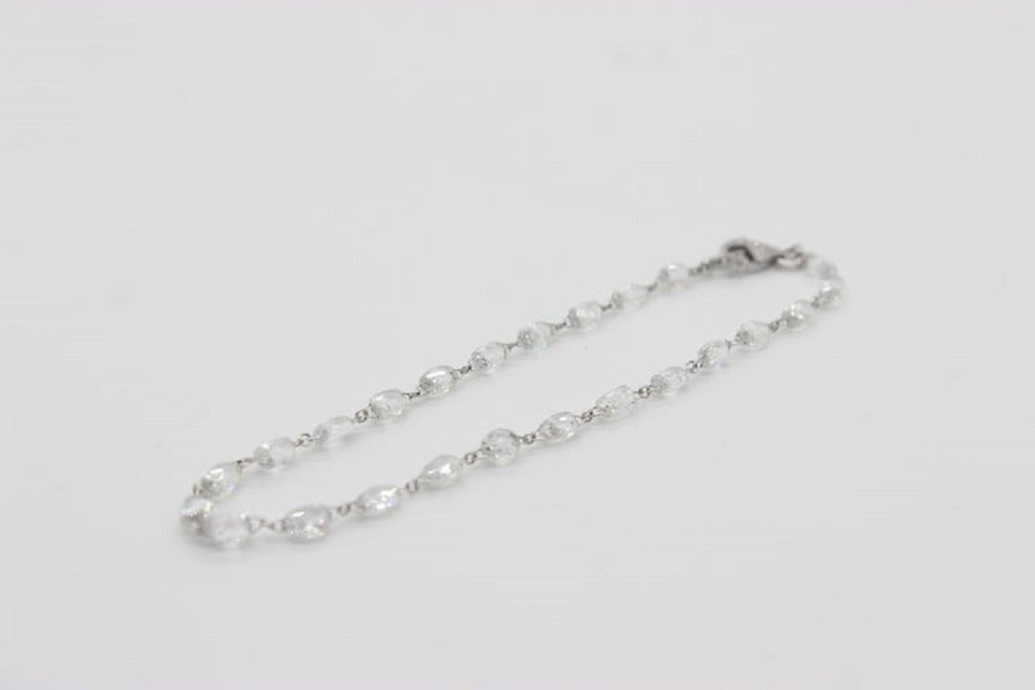 PANIM Diamond Briolette Link Chain 18 Karat Yellow Gold Bracelet For Sale 9