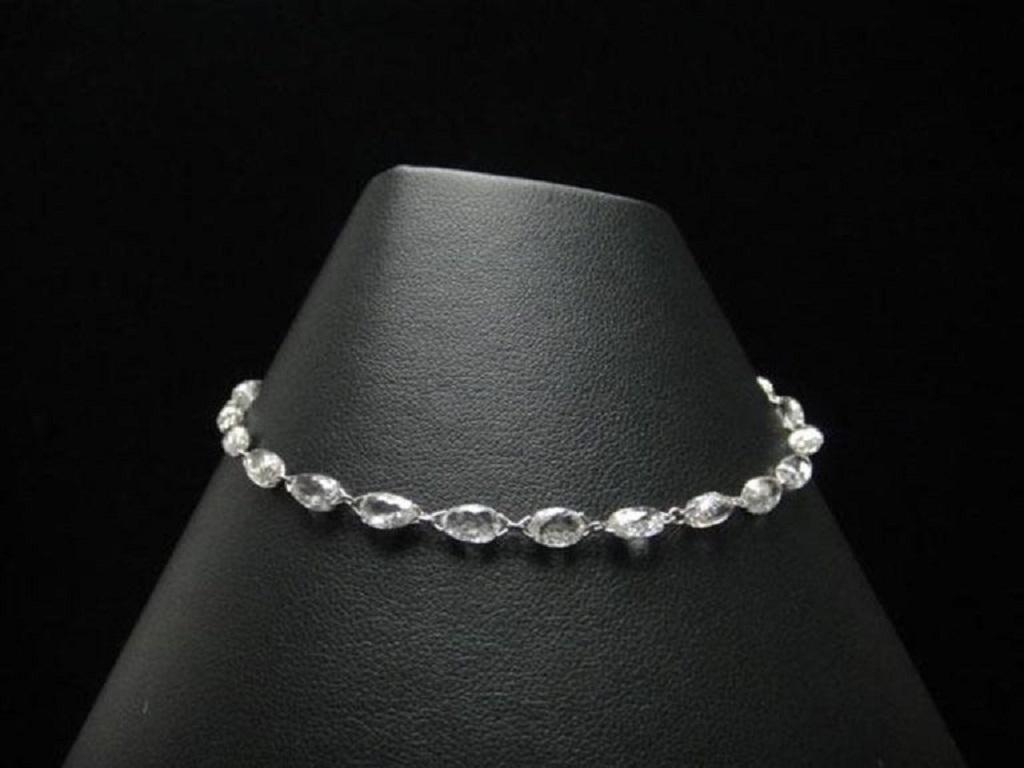 PANIM Diamond Briolette Link Chain 18 Karat Yellow Gold Bracelet For Sale 12