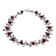 PANIM Bracciale con briolette di diamanti e rubini in oro bianco 18 carati