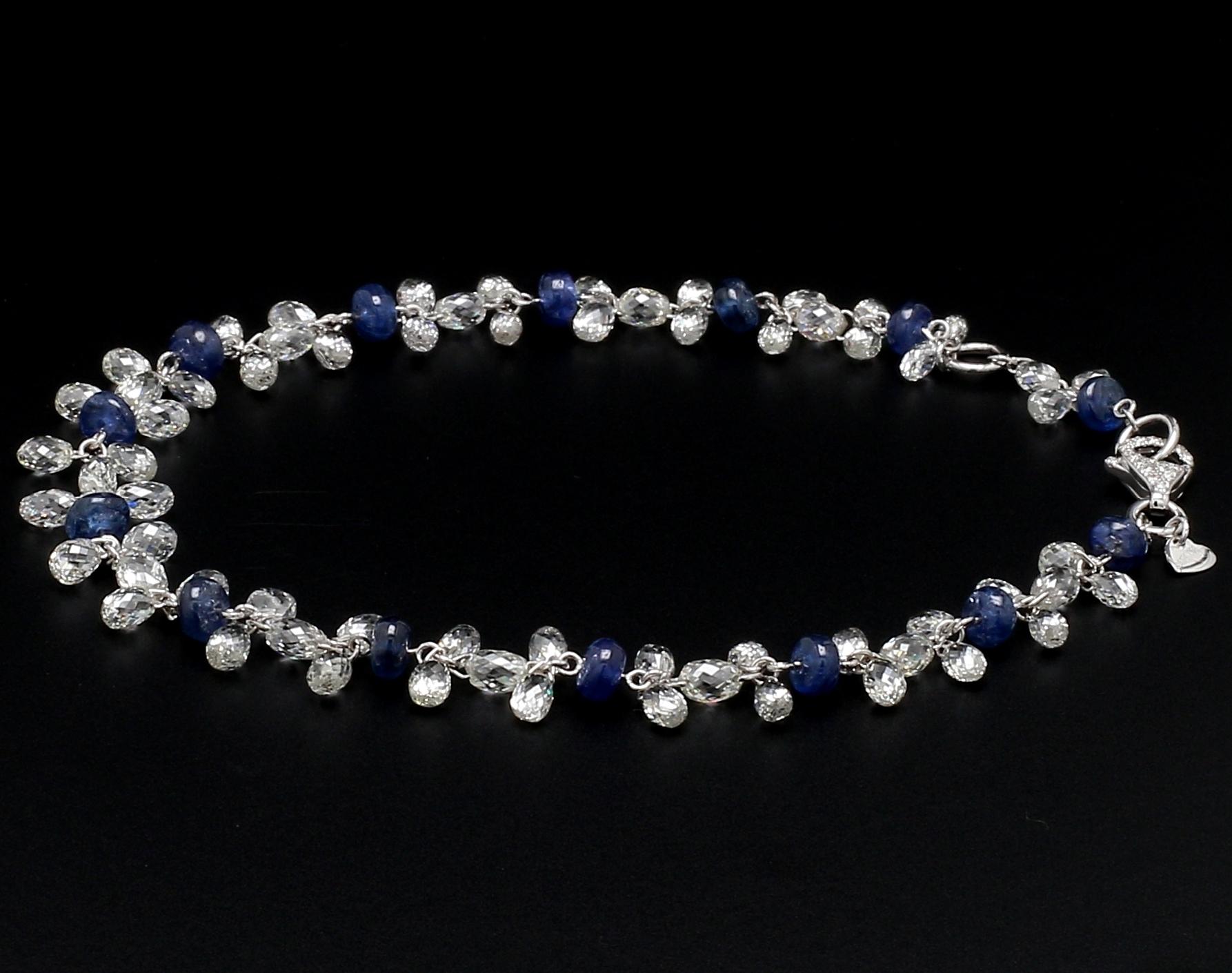 PANIM Diamant-Briolette & Saphir 18K Weißgold Armreif

Armbänder werden getragen, um den Look zu unterstreichen. Frauen lieben es, gut auszusehen. Frauen tragen oft exquisite Goldarmbänder an ihren Handgelenken, und das ist durchaus üblich. Jede