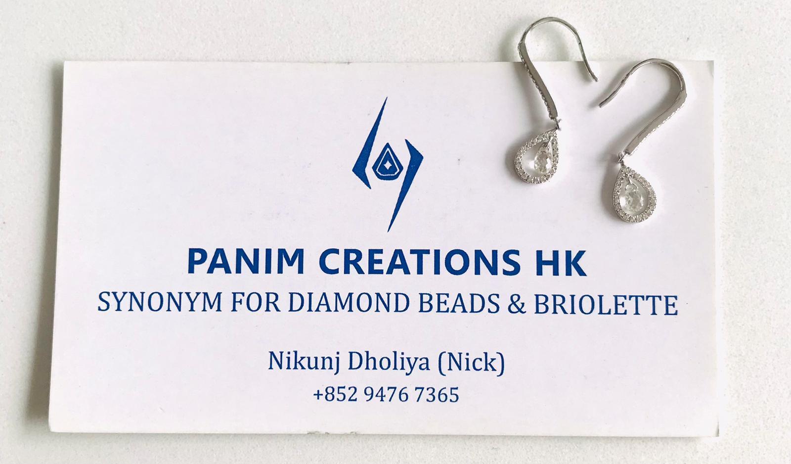 PANIM Diamond Briolette & Sapphire 18K White Gold Dangling Bracelet For Sale 1