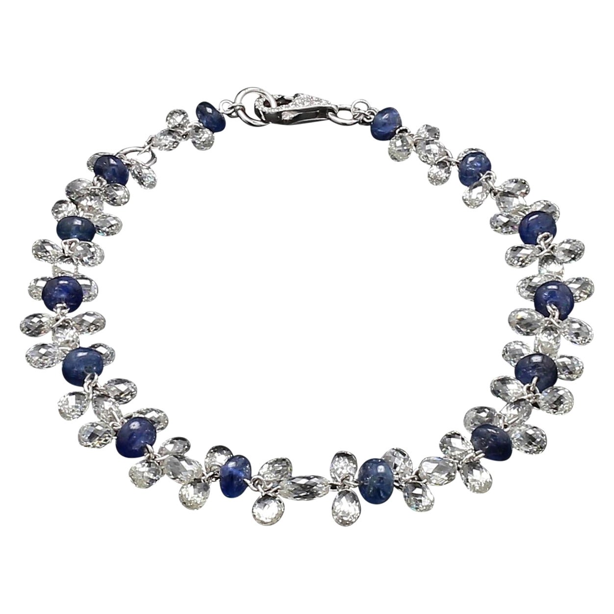 PANIM Bracciale con Briolette di Diamanti e Zaffiri in oro bianco 18K