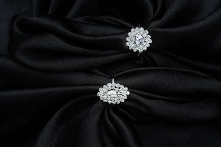 Panim Diamond Marquise and Briolette 18k White Gold Cluster Ring For ...