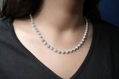 PANIM Diamond Old Cut 18k White Gold Choker Reviera Necklace