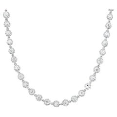 PANIM Diamond Old Cut 18k White Gold Choker Reviera Necklace